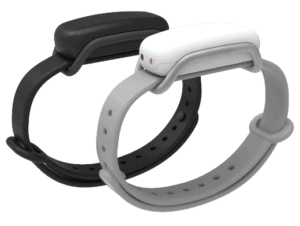 a white and a black touch bracelet