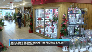 Zeidler's Flowers store on NBC's 14 News 
